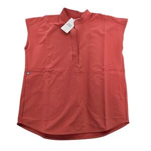 FIGS Rafaela Oversized Scrub Top 3.0 Clay Red Sleeveless XXS 1002611 NWT